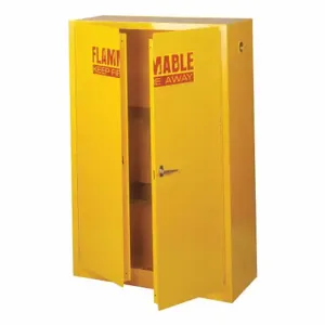 SANDUSKY LEE SC450F Fla mmables Safety Cabinet, 45 gal, 43 Inch x 18 Inch x 65 Inch, Yellow, Manual Close | CT9TFL 43NF91