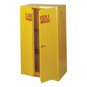 SANDUSKY LEE SC600F Fla mmables Safety Cabinet, 60 gal, 34 Inch x 34 Inch x 65 Inch, Yellow, Manual Close | CT9TFM 43NF92