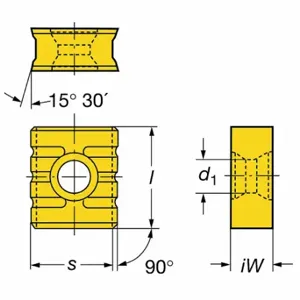 SANDVIK COROMANT 215.3-1211-1-11 4040 Milling Insert, Medium, Rectangle, 215.3, 0.500 Inch Inscribed Circle | CT9UGF 5HTH5