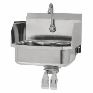 SANI-LAV 607D-0.5 Hands-Free Wall Mounted Sink, 0.5 GPM Flow Rate, Splash | CT9WCK 48TF51