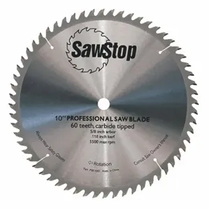 SAWSTOP CB104 184 Circular Saw Blade, 10 Inch Blade Dia, 60 Teeth, 0.125 Inch Cut Width | CT9XAM 46AC85