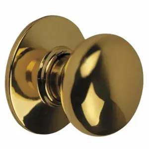 SCHLAGE A10S PLY 605 Knob Lockset, 2, A Plymouth, Bright Brass | CT9ZLB 36Y997