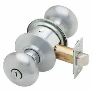 SCHLAGE A40S PLY 626 Knob Lockset, 2, A Plymouth, Satin Chrome | CT9ZLF 36Z014