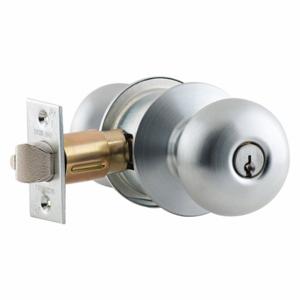 SCHLAGE A53PD PLY 626 Knob Lockset, 2, Plymouth, Satin Chrome | CT9ZVN 28XU97