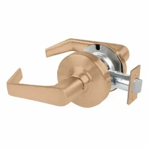 SCHLAGE ALX10 SAT 612 Door Lever Lockset, Grade 2, Straight Return Lever, Satin Bronze, Non Keyed | CT9YQD 793NH3