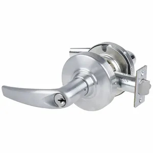 SCHLAGE ALX50P ATH 626 Door Lever Lockset, Grade 2, Curved Lever, Satin Chrome, Conventional Cylinder | CT9ZFF 793NJ9