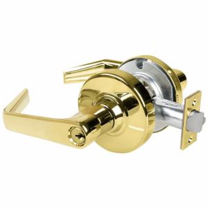 SCHLAGE ALX53P SAT 605 Door Lever Lockset, Grade 2, Straight Return Lever, Bright Brass, Conventional Cylinder | CT9YPY 793NK3