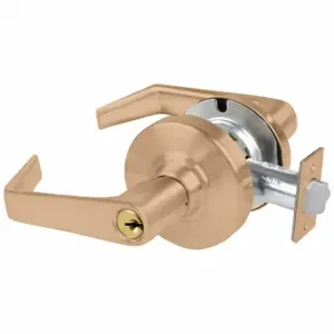 SCHLAGE ALX53P SAT 612 Door Lever Lockset, Grade 2, Straight Return Lever, Satin Bronze, Conventional Cylinder | CT9YQC 793NK4