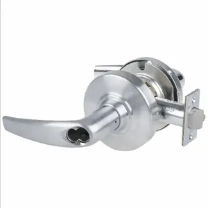 SCHLAGE ALX80B ATH 626 Door Lever Lockset, Grade 2, Curved Lever, Satin Chrome, Less Cylinder, Non Keyed | CN2QTA AL80BD JUP 626 / 40GN63