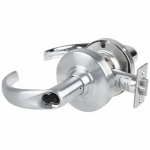 SCHLAGE ALX80B SPA 626 Door Lever Lockset, Grade 2, Curved Return Lever, Satin Chrome, Less Cylinder, Non Keyed | CT9YBH 793NL4