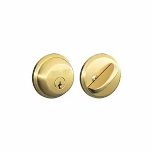 SCHLAGE B60N 605 KA4 Deadbolt, 1, Bright Brass, C, Alike | CT9XGP 49Z977