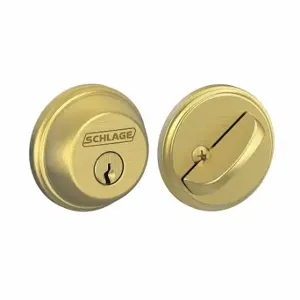 SCHLAGE B60N 608 Deadbolt, 1, Satin Brass, C, Different | CT9XHB 49Z978