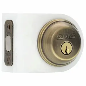 SCHLAGE B60N 609 Deadbolt, 1, Antique Brass, C, Different | CT9XGC 49Z979