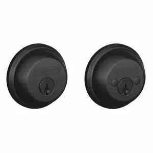 SCHLAGE B62N 622 Deadbolt, 1, Matte Black, C, Different | CT9XGZ 49Z999