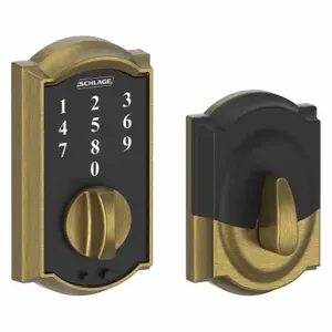 SCHLAGE BE375 CAM 609 Electronic Lock, Entry, Touch Screen Keypad, Cylindrical Mounting, Zinc Alloy | CT9ZJW 457F60