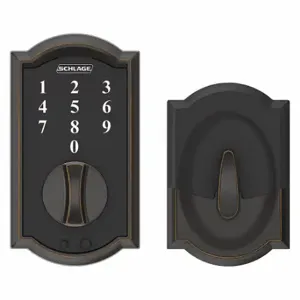 SCHLAGE BE375 CAM 716 Electronic Lock, Entry, Touch Screen Keypad, Cylindrical Mounting, Zinc Alloy | CT9ZKJ 457F64