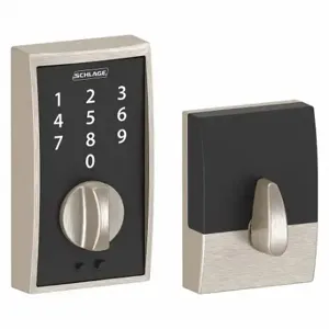 SCHLAGE BE375 CEN 619 Electronic Lock, Entry, Touch Screen Keypad, Cylindrical Mounting, Zinc Alloy | CT9ZJZ 457F65