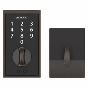 SCHLAGE BE375 CEN 716 Electronic Lock, Entry, Touch Screen Keypad, Cylindrical Mounting, Zinc Alloy | CT9ZJR 457F69