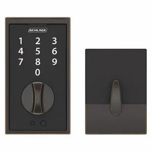 SCHLAGE BE375 CEN 716 Electronic Lock, Entry, Touch Screen Keypad, Cylindrical Mounting, Zinc Alloy | CT9ZJR 457F69