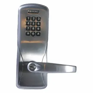 SCHLAGE CO100CY70 KP ATH 626 PD Electronic Lock, Satin Chrome | CU2AFZ 28XW04