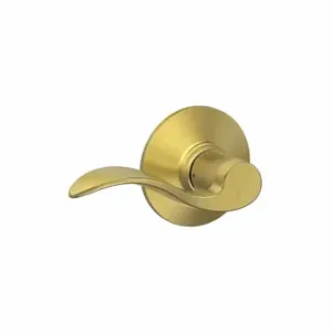 SCHLAGE F10 ACC 608 Door Lever Lockset, Grade 2, Accent, Satin Brass, Not Keyed | CT9XLD 457H06