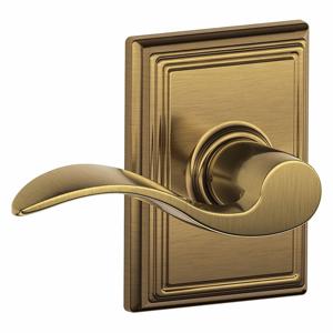 SCHLAGE F10 ACC 609 ADD Door Lever Lockset, Grade 2, Accent/Addison, Antique Brass, Not Keyed | CT9ZDL 49ZG89