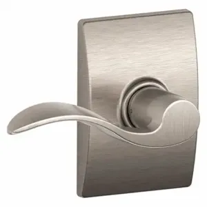 SCHLAGE F10 ACC 619 CEN Door Lever Lockset, Grade 2, Accent/Century, Satin Nickel, Not Keyed | CT9XQX 49ZG98