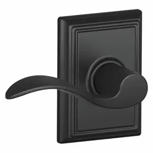 SCHLAGE F10 ACC 622 ADD Door Lever Lockset, Grade 2, Accent/Addison, Matte Black, Not Keyed | CT9XMQ 49ZH06