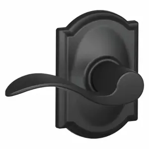 SCHLAGE F10 ACC 622 CAM Door Lever Lockset, Grade 2, Accent/Camelot, Matte Black, Not Keyed | CT9XQC 49ZH08