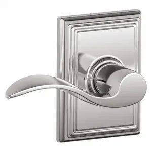 SCHLAGE F10 ACC 625 ADD Door Lever Lockset, Grade 2, Accent/Addison, Bright Chrome, Not Keyed | CT9XML 49ZH10