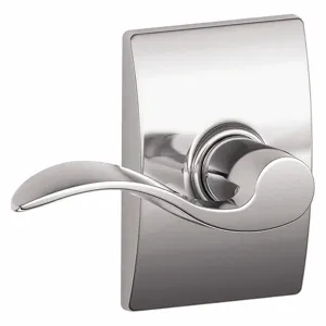 SCHLAGE F10 ACC 625 CEN Door Lever Lockset, Grade 2, Accent/Century, Bright Chrome, Not Keyed | CT9ZCX 49ZH12