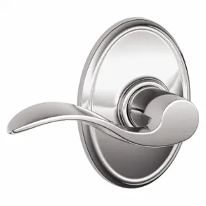 SCHLAGE F10 ACC 625 WKF Door Lever Lockset, Grade 2, Accent/Wakefield, Bright Chrome, Not Keyed | CT9XRW 49ZH13