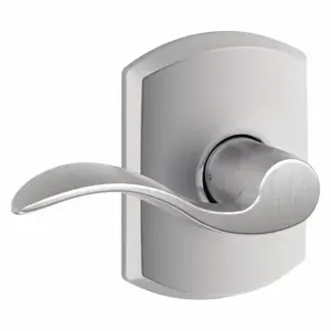 SCHLAGE F10 ACC 626 GRW Door Lever Lockset, Grade 2, Accent/Greenwich, Satin Chrome, Not Keyed | CT9XRE 457H12