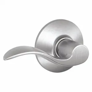 SCHLAGE F10 ACC 626 Door Lever Lockset, Grade 2, Accent, Satin Chrome | CT9XLE 45EH68