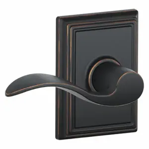 SCHLAGE F10 ACC 716 ADD Door Lever Lockset, Grade 2, Accent/Addison, Antique Bronze, Not Keyed | CT9XLY 49ZH16