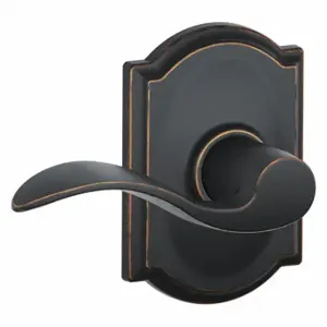 SCHLAGE F10 ACC 716 CAM Door Lever Lockset, Grade 2, Accent, Antique Bronze | CT9XJU 45EH70