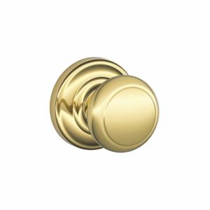 SCHLAGE F10 AND 605 AND Knob Lock, 2, Andover, Bright Brass | CU2ADY 45EH71