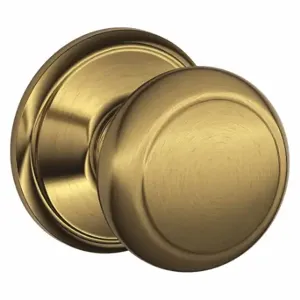 SCHLAGE F10 AND 609 Knob Lock, 2, Andover, Antique Brass | CU2ADW 45EH72