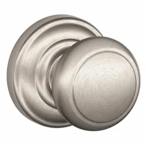 SCHLAGE F10 AND 619 AND Knob Lockset, 2, Andover, Satin Nickel, Not Keyed | CU2AAH 49ZC87