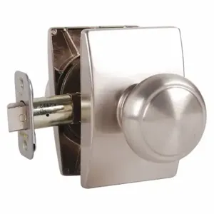 SCHLAGE F10 AND 619 CEN Knob Lockset, 2, Andover/Century, Satin Nickel, Not Keyed | CU2ACY 457G46