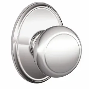 SCHLAGE F10 AND 625 WKF Knob Lockset, 2, Andover/Wakefield, Chrome, Not Keyed | CT9ZZU 49ZC97