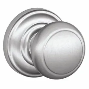 SCHLAGE F10 AND 626 AND Knob Lockset, 2, Andover/Rose, Satin Chrome, Not Keyed | CU2AAD 49ZC99