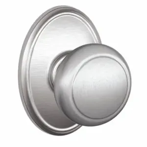 SCHLAGE F10 AND 626 WKF Knob Lockset, 2, Andover/Wakefield, Satin Chrome, Not Keyed | CT9ZNK 49ZD01