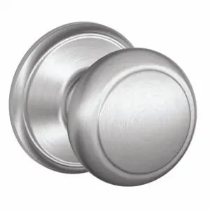 SCHLAGE F10 AND 626 Knob Lockset, 2, Andover, Satin Chrome, Not Keyed | CT9ZMA 49ZC98