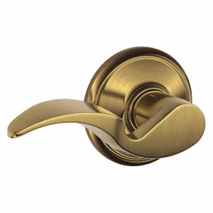 SCHLAGE F10 AVA 609 Door Lever Lockset, Grade 2, Avalon, Antique Brass, Not Keyed | CT9XTK 457H16