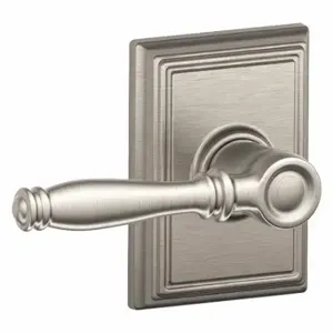 SCHLAGE F10 BIR 619 ADD Door Lever Lockset, Grade 2, Birmingham/Addison, Satin Nickel, Not Keyed | CT9XWN 49ZH22