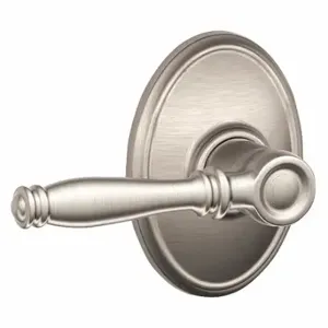 SCHLAGE F10 BIR 619 WKF Door Lever Lockset, Grade 2, Birmingham/Wakefield, Satin Nickel, Not Keyed | CT9XXN 49ZH25