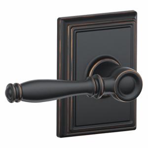 SCHLAGE F10 BIR 716 ADD Door Lever Lockset, Grade 2, Birmingham/Addison, Antique Bronze, Not Keyed | CT9XWF 457H22