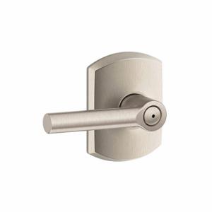 SCHLAGE F10 BRW 619 GRW Door Lever Lockset, Grade 2, Broadway/Greenwich, Satin Nickel, Not Keyed | CT9XZN 457H25