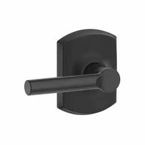 SCHLAGE F10 BRW 622 GRW Door Lever Lockset, Grade 2, Broadway, Matte Black, Not Keyed | CT9XXZ 49ZH36